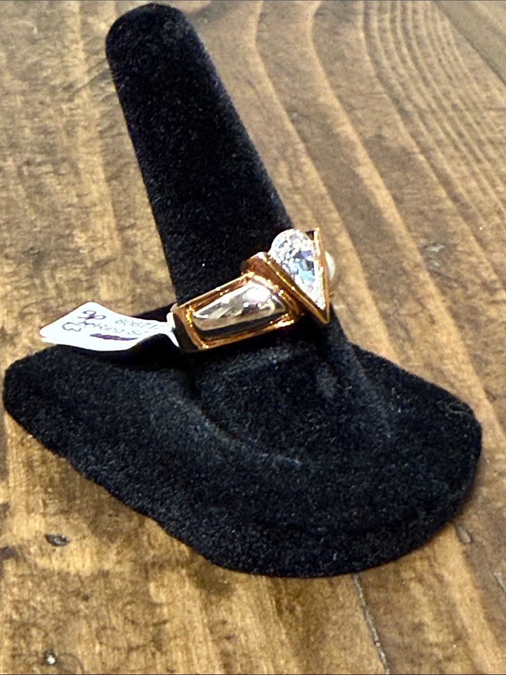 Gold-Tone Teardrop Crystal Statement Ring - Women Jewelry